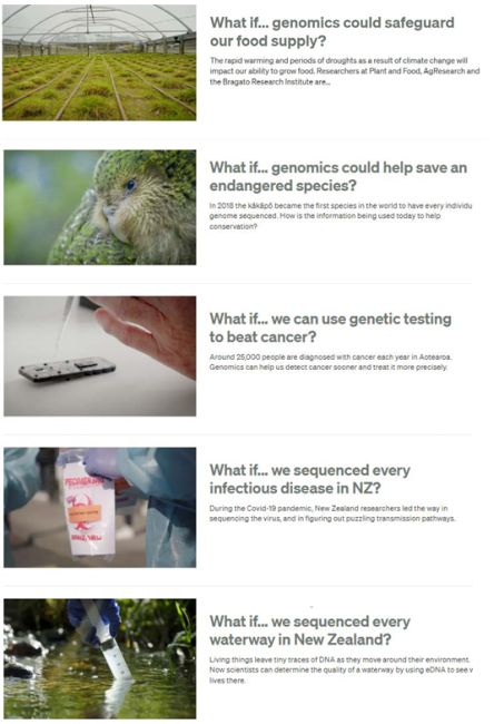 5 images showing the video series on the Radio New Zealand website